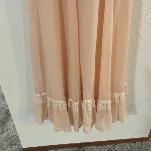 RARE Vintage Gunne Sax Full Skirt Boho Long Lace Up Corset Ruffled Maxi Dress - Picture 5 of 14